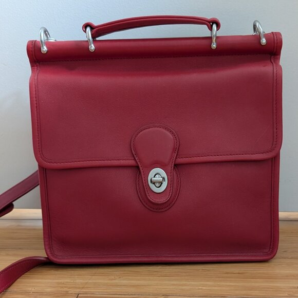 Vintage Coach Willis Bag - Red with Silver Hardware - Picture 3 of 14